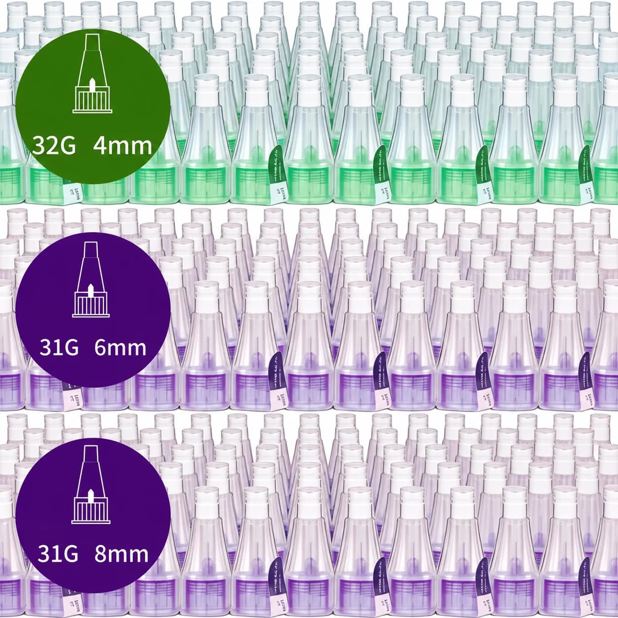 32G 4MM Insulin Pen Needle 31G 5MM 6MM 8MM Painless Needle Sterile Compatible with V1&V2 Injection Pen