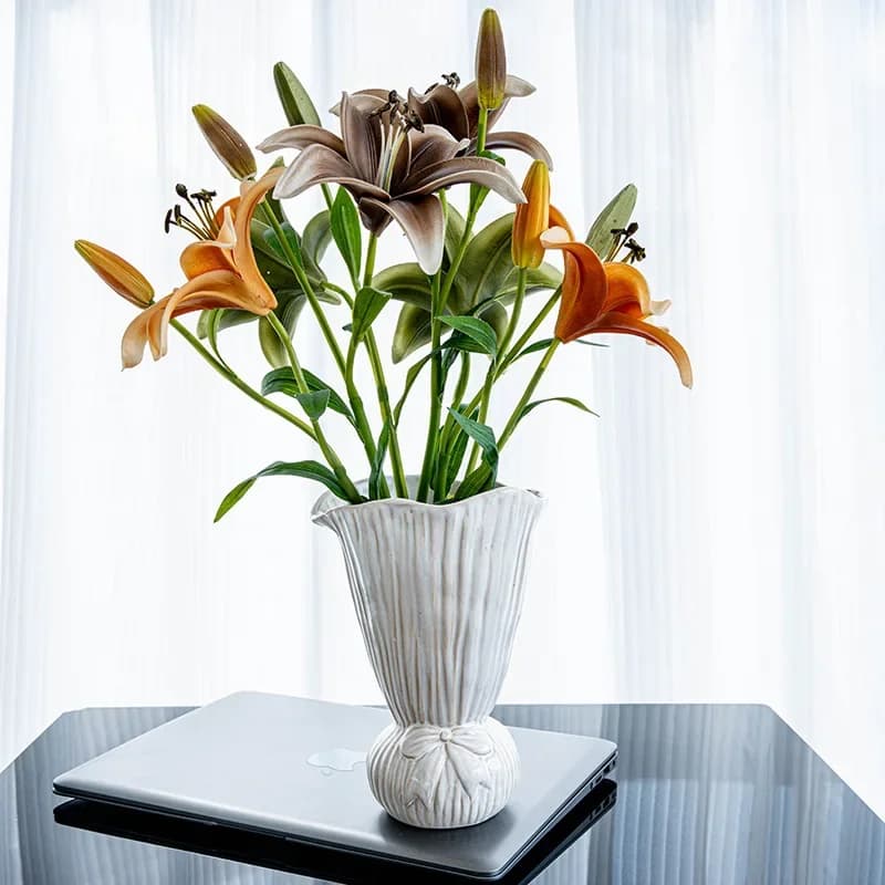 CAPIRON Nordic Ceramic Vase Handmade Modern Art Home Decor Living Room Console Tabletop Decoration Centerpiece Flower Pot Gift
