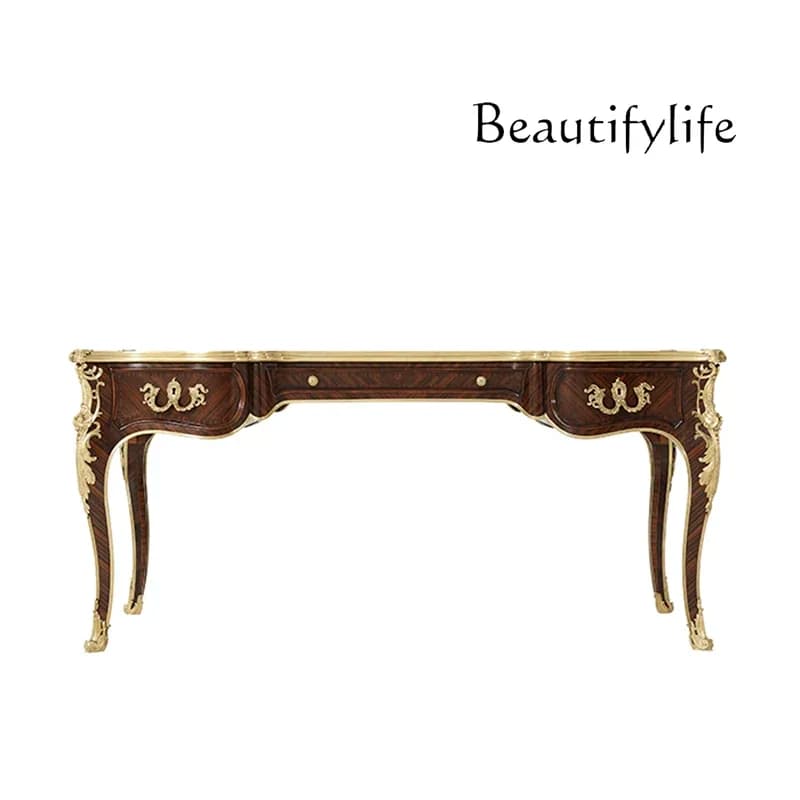 M British Medieval Style Solid Wood Villa Desk High-end Furniture Household Simple Computer Writing Desk