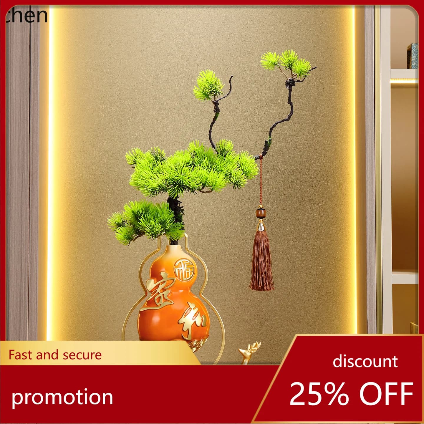 HXL Chinese-style gourd vase and flower vessel decoration for living room, entrance hall, and wine cabinet