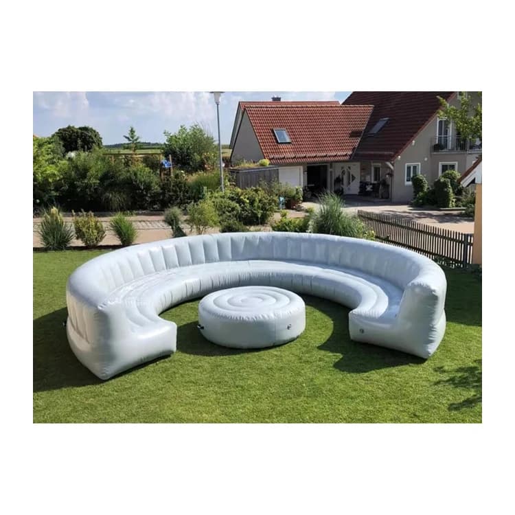 Commercial Inflatable Round Sofa with Table Sofa Bed Factory Price Inflatable Couch Leisure Garden Furniture