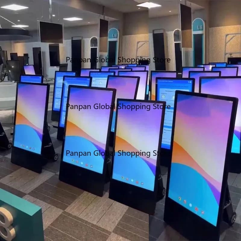 43inch outdoor Movable Digital Signage Battery Power Digital Poster  Display Advertising Screen for Shopping Mall  Rental