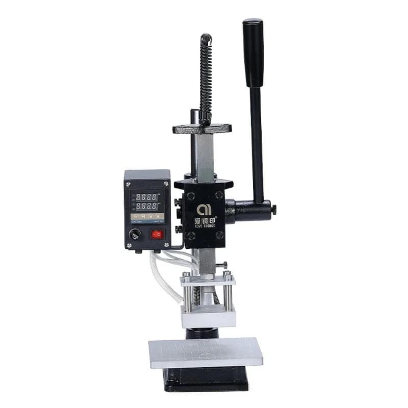 Small-sized Desktop Stylizing Label Machine Gold Stamping Stitching Press Machine Manual PU Wood Stamping Label Inking Machine