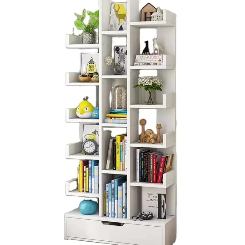 Simple bookshelf Multi-layer floor shelf Family living room bookcase
