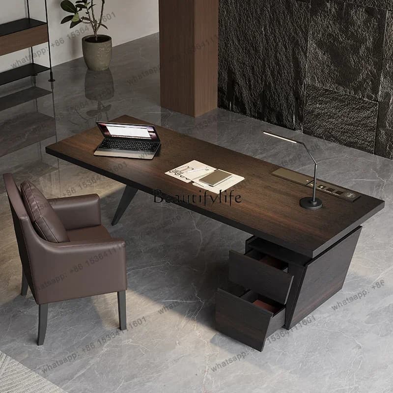 minimalist desk light luxury modern high-end solid wood desk home d38