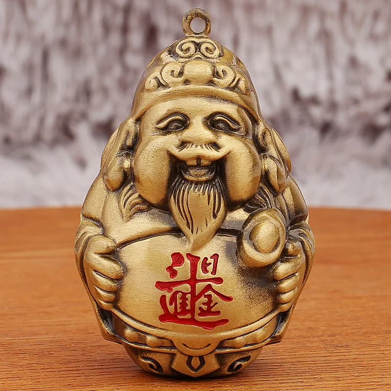 Brass Hand Pieces Ingot God of Wealth Fortune Daily Gold Decompression Artifact Crafts for Elders Gift Handicraft