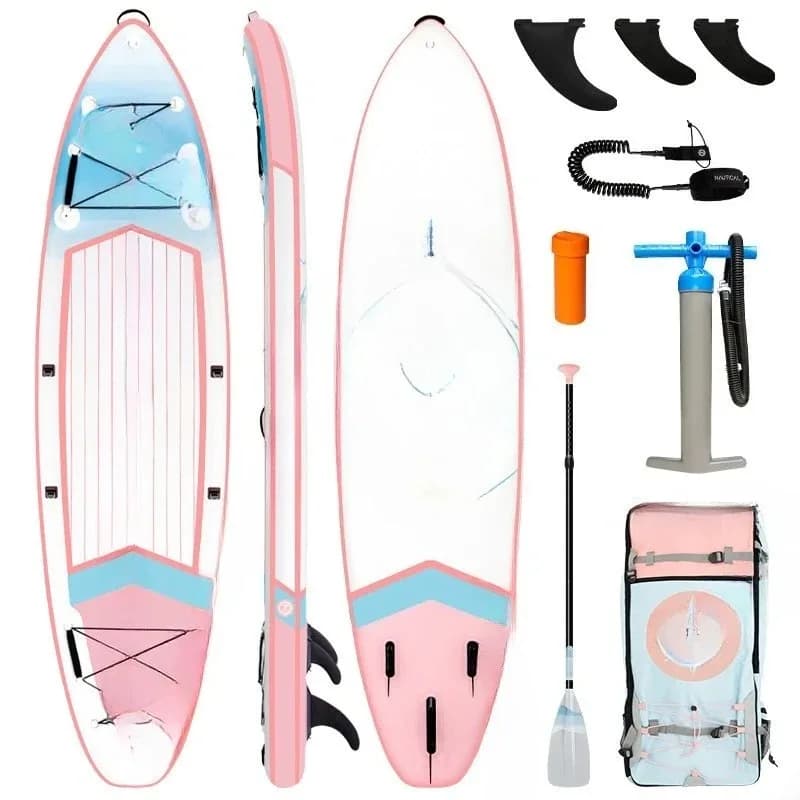Inflatable paddle board, double deck standing paddle board, fishing paddle board