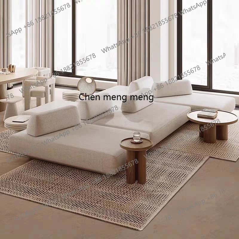 Sofa Italian double-sided mid-island large flat floor living room square fabric movable backrest