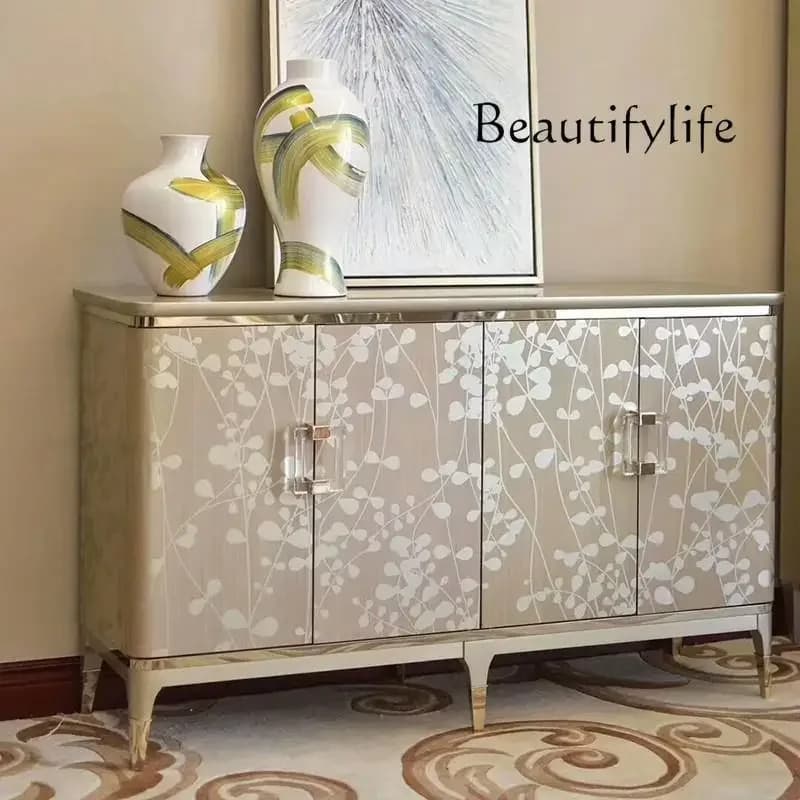 Y Entryway Cabinet For Living Room Light Luxury 1.6m Long Gold Cupboard With Large Capacity Storage Space Baeuty Kitchen Sideboa