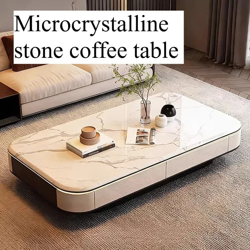Japanese Simple Coffee Table Clear Flower Premium Square Coffee Tables Small Base Storage Minimalist Design House Accessories