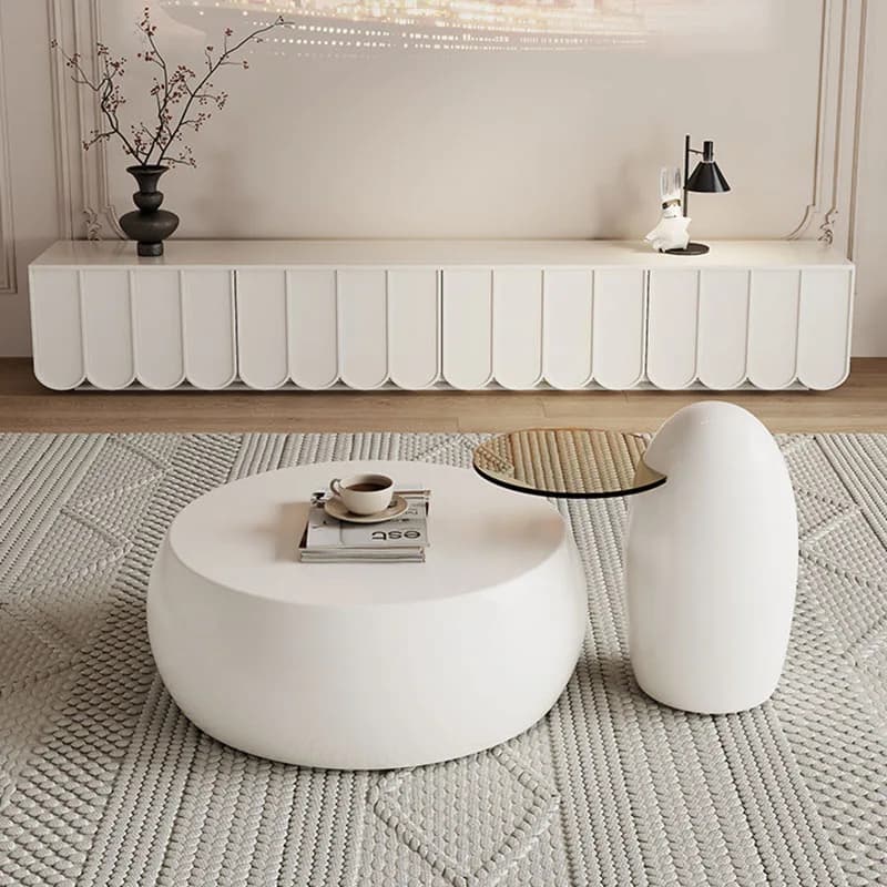 White Cabinets Tv Table Minimalist Designer Display Aesthetic Tv Stands Small Universal Muebles Para Tv Chinese Style Furniture