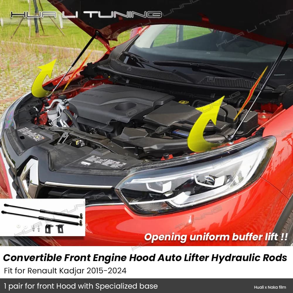 For Renault Kadjar 2015-2024 Conversion Front Engine Hood Lift Hydraulic Rods Support Lever  Upgrade Auto Lift Accessories