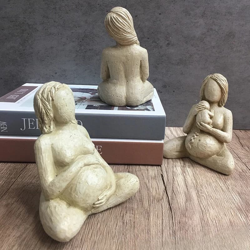 Pregnancy Trilogy Retro Character Resin Statue Desk Decoration Pregnant Woman Sculpture Decoration Desk Decoration Small Statue
