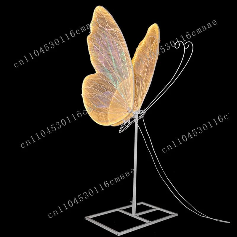 Waterproof Battery Operation Metal Glowing Butterfly Road Guide Wedding Stage Venue