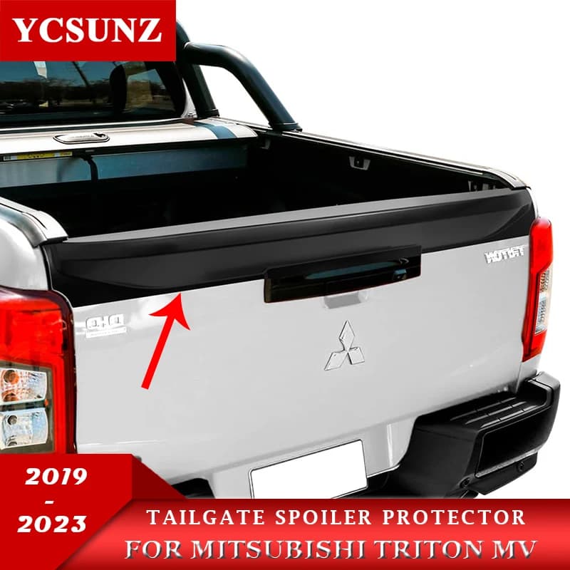 Matte Black Tailgate Spoiler Protector For Mitsubishi Triton MV 2019 2020 2021 2022 2023 Car Accessories Double Cabin