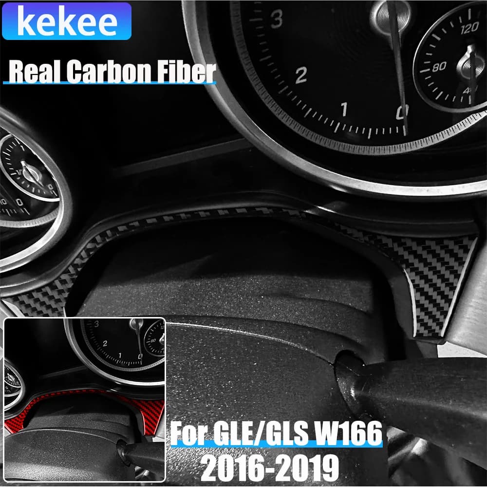 Real Carbon Fiber Car Accessories Speedometer Trim Cover Soft Sticker For Mercedes-Benz W166 GLE/GLS 2016 2017 2018 2019
