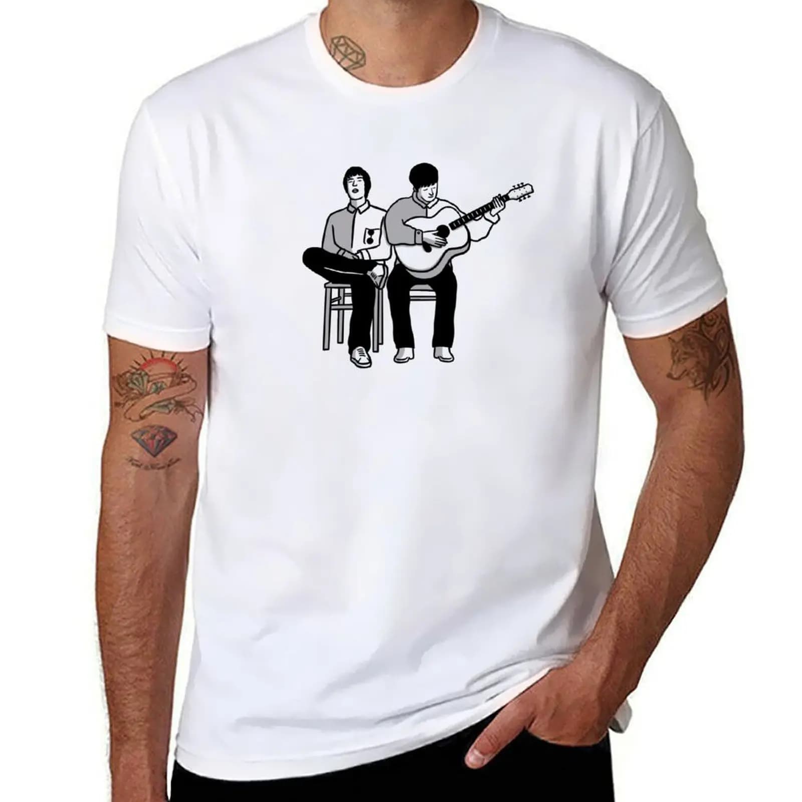 Liam & Noel Gallagher T-Shirt cotton t shirt man t shirt man casual T-Shirt