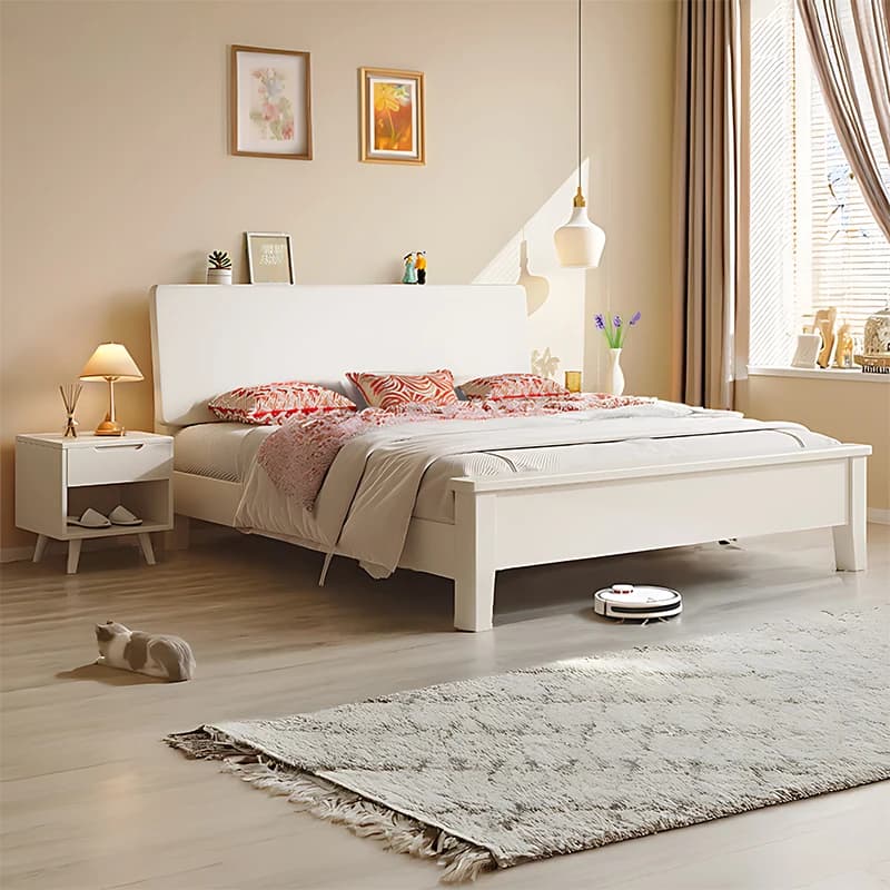 Covers Decoration Double Bed Mattresses Frame Wooden ForKids Double Bed King Bedroom Letto Matrimoniale Furniture