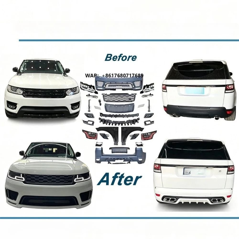 Premium Auto Bodykit for  Range Rover Sport 2014-2017 Old to New 2018 2020 Bumper LED Headlight Taillight Kits