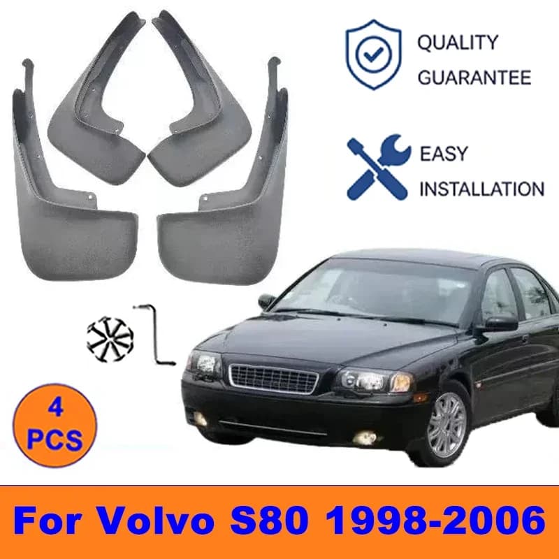 4Pcs Mud Flaps For Volvo S80 1998-2006 - Splash Guards Front&Rear Wheel Fender Mudguards Car Exterior Protection Accessories