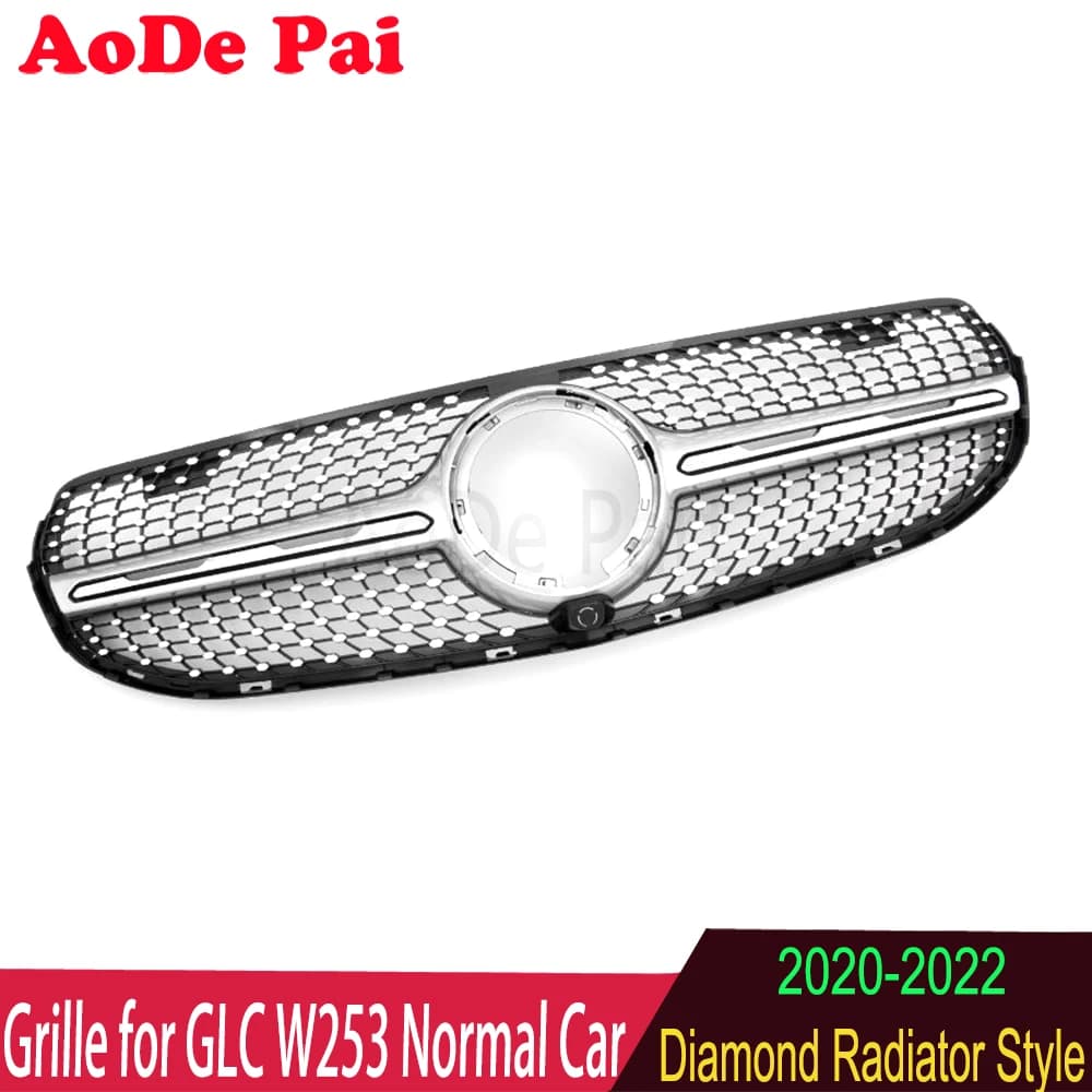 For Mercedes GLC Class W253 X253 Basic Model GLC200 GLC300 2020-2022 ABS Front Bumper Grille Grid