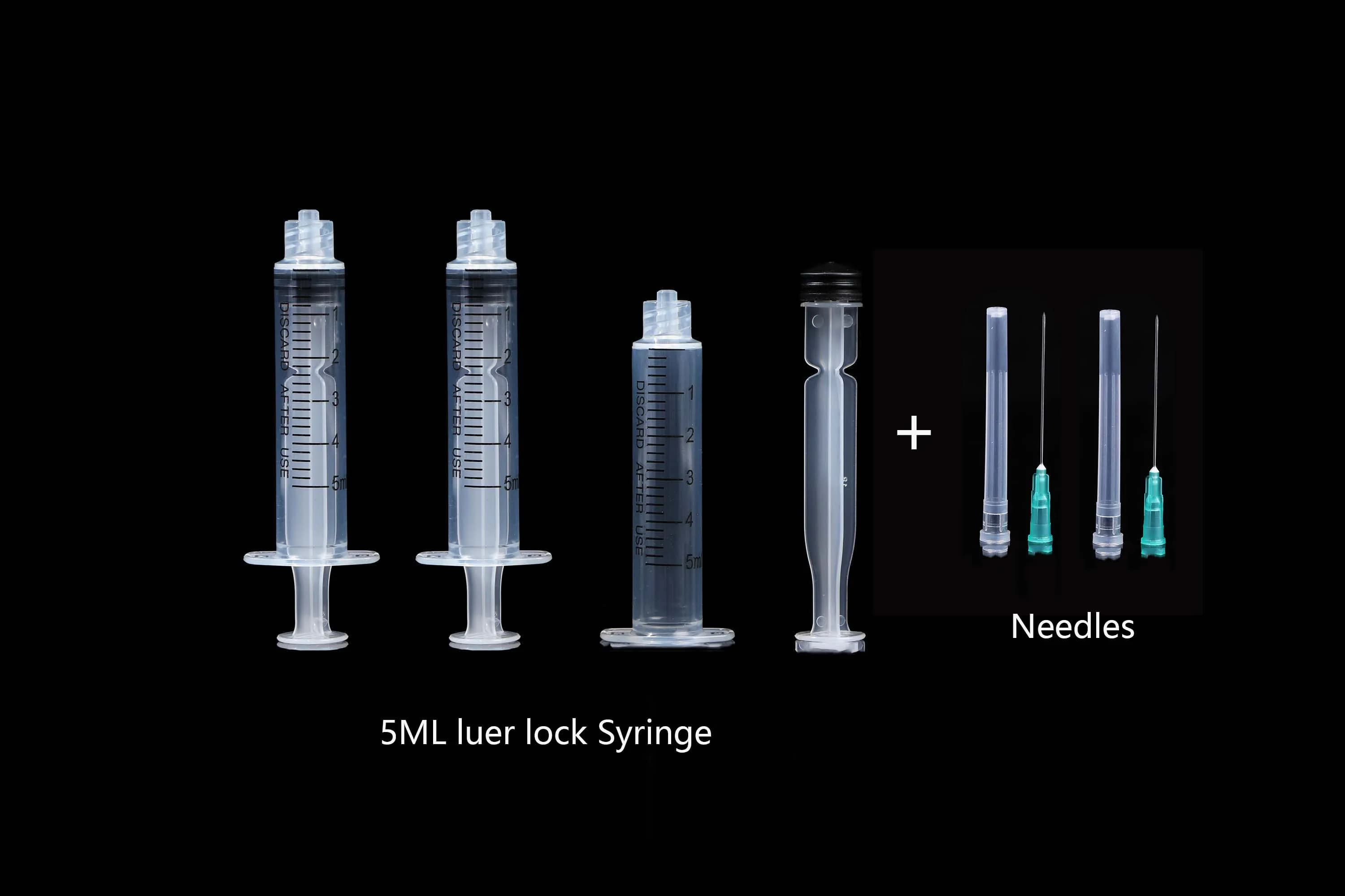 5ML Plastic Disposable luer lock Syringe+30G 29G 27G 26G 25G 23G 21G 18G sterile Needle For Refilling Measuring Nutrient For Liq
