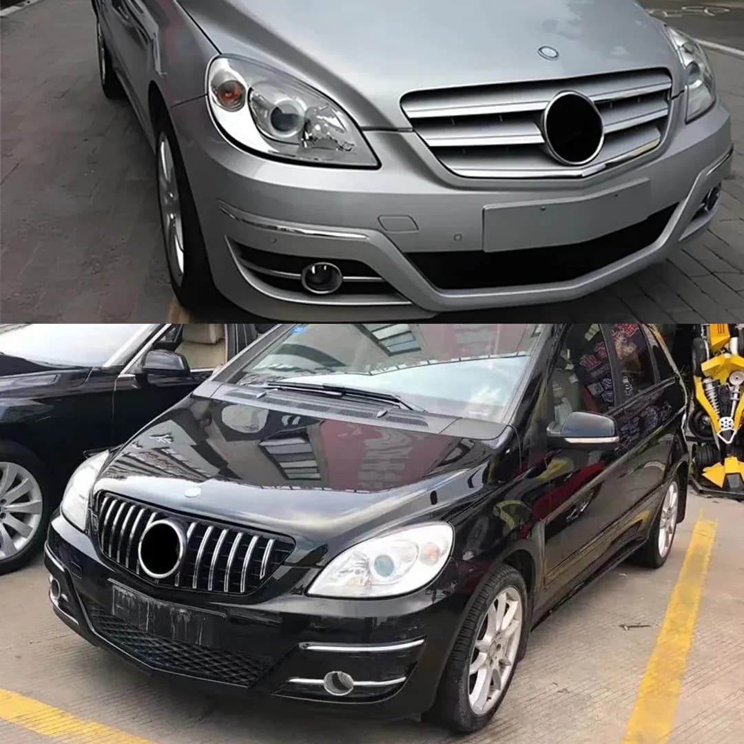 GT Style Glossy Black Front Grille For Mercedes B-Class W245 2009-2011 B160 B180 B200 Mesh Sport Bumper Grill Cover ABS