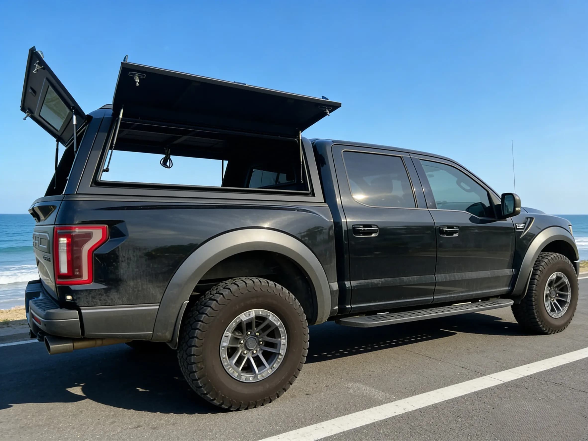Acid Alkali Resistant Waterproof Aluminum Alloy Truck Topper No-Drilling Installation Fits Toyota for Ford F150 for Jeep