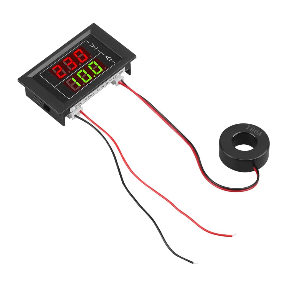 DD85-5035VA Small Dual Display Single-Phase AC Voltmeter and Ammeter AC80-380VAC220-450V AC0.00-99.9A 1.00-199A Range