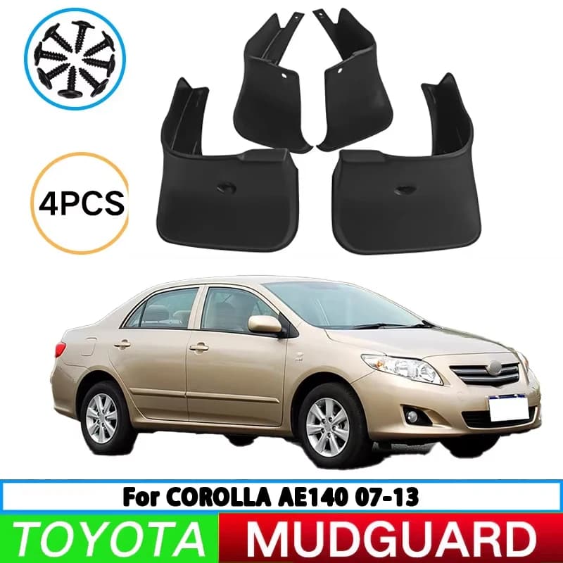 For Toyota Corolla AE140 2007-2013 Car Tire Fender Splash Guard Front and Rear Wheel Fender Auto Parts 4pcs
