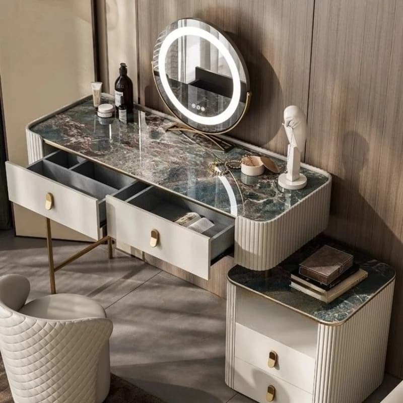 -+-Rock Slab Dressers Desk Toiletries Dresser Bedroom Furniture Luxury Storage Cabinet Makeup Table Makeup Vanity Dressing Table