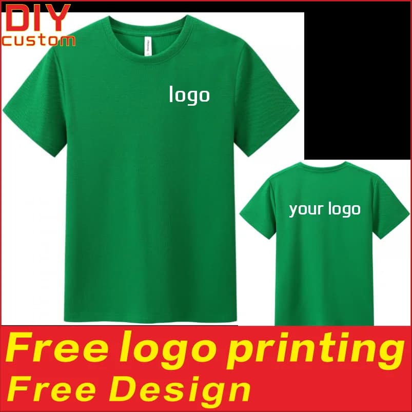 Casual Quick Drying Men's and Women's Breathable T-Shirt Shirt Summer Round Neck Short Sleeved Printed Logo embroidery