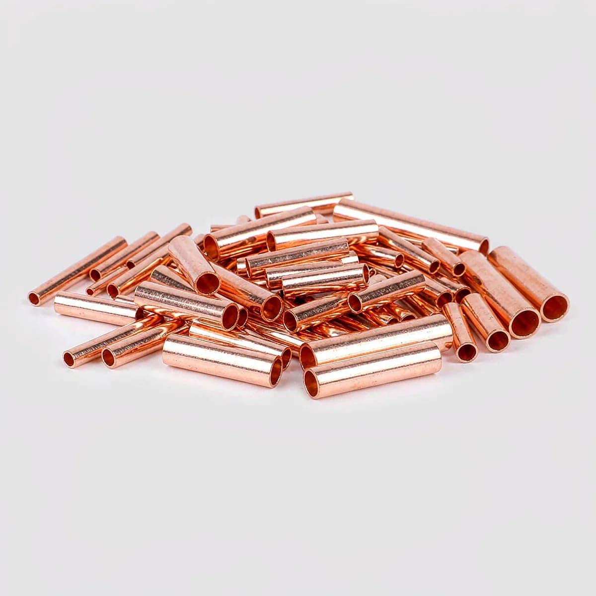 100PCS Copper Connecting Pipe Wire Joint 1.5-6mm Small Tube Intermediate Direct Connection Compression Fitting Cold Press