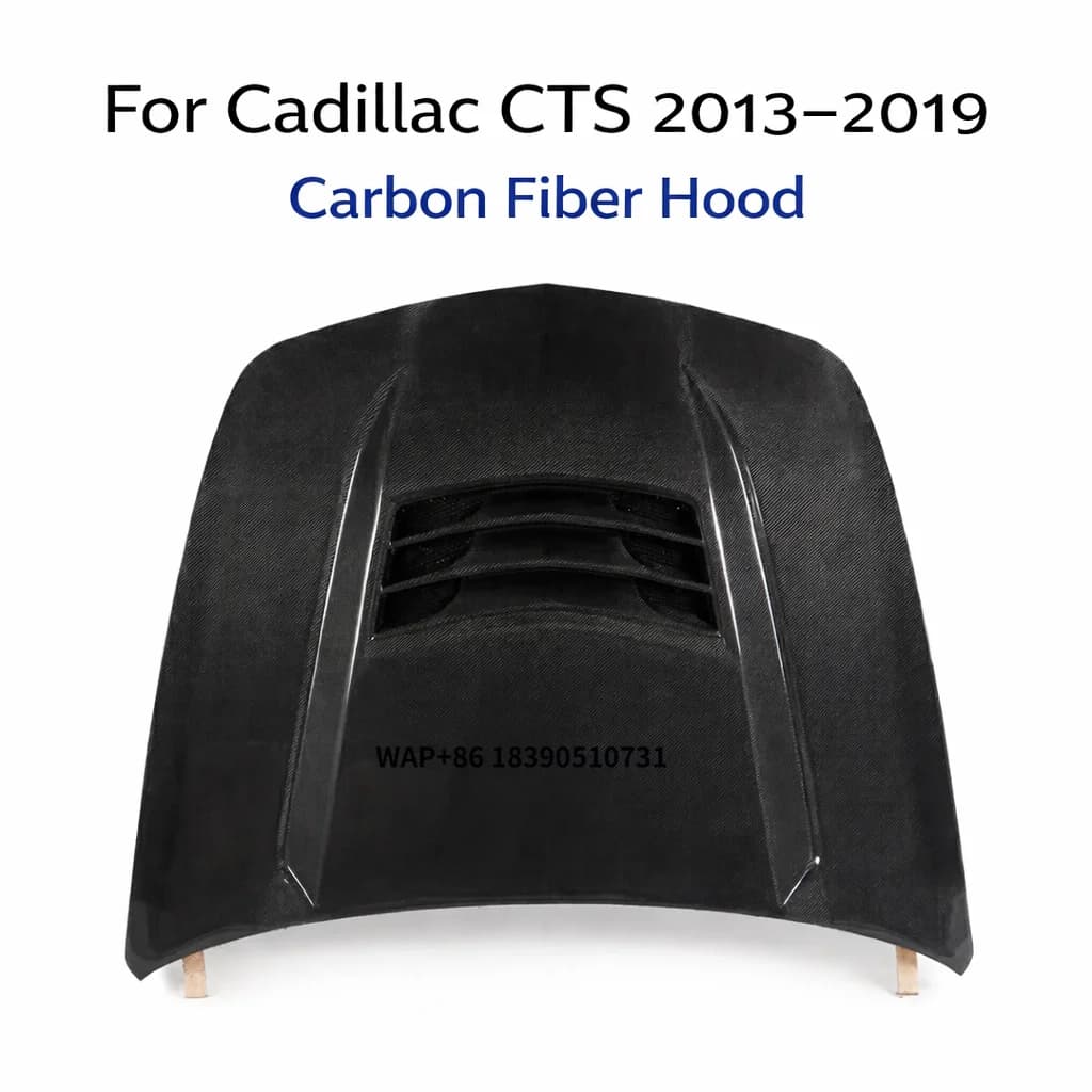 Real Carbon Fiber Hood for CTS 2013-2019 Gen 3 OEM Factory Style Engine Bonnet Auto Body Parts Replacement