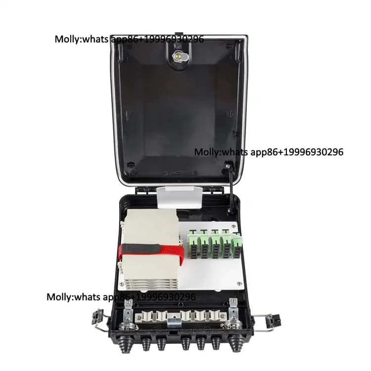 FDB-T224C 12 24 wall/pole mounted  outdoor  plastic Fiber access terminal (FAT) complete LC SC adaptors for ftth