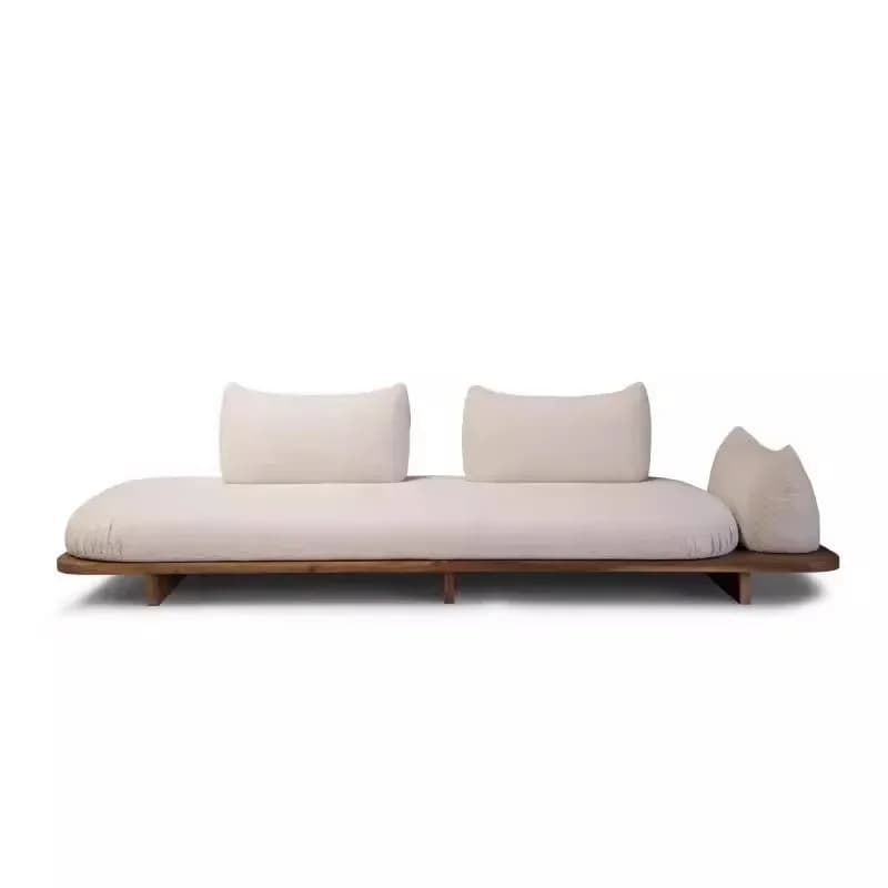 Y7--small apartment bed and breakfast sofa medium ancient style granular velvet high rebound wabi sandy log wind solid wood sofa