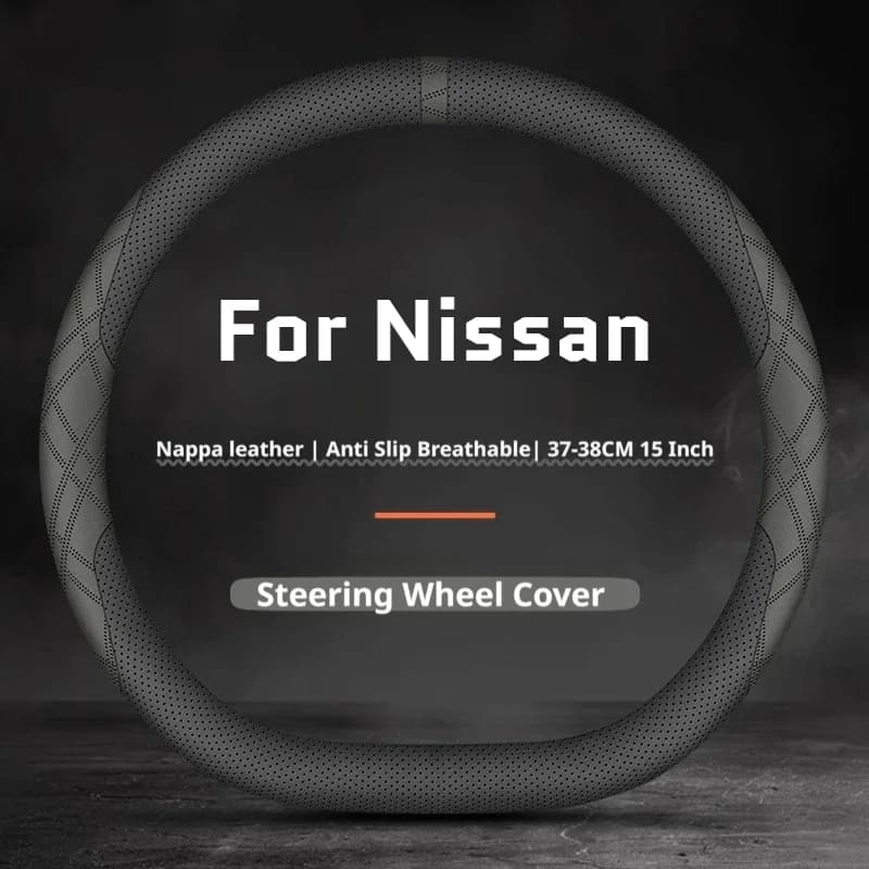 Leather3Car3Steering3Wheel3Cover3For3Nissan3Minimalist3Fit3Patrol3Pathfinder3Navara3Rogue3X-Trail3Qashqai3Altima3Car3Accessories