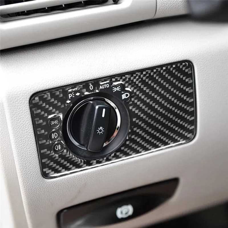 Carbon Fiber Headlight Switch Knob Trim Frame Sticker For Mercedes R-Class 2009-2012 Car Interior Accessories