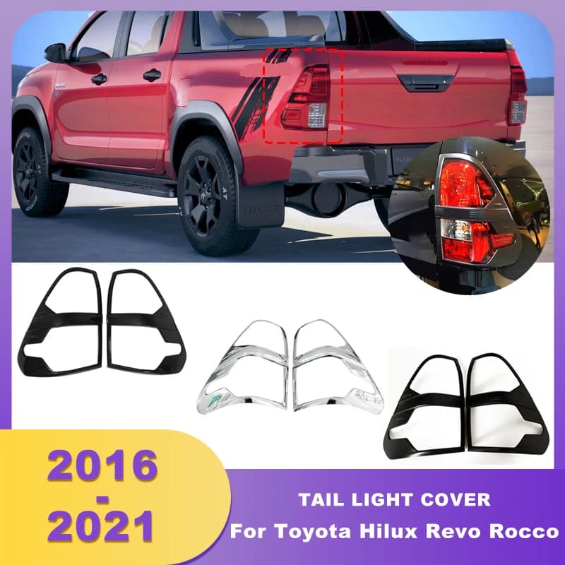Abs Rear Tail Light Cover Taillamp Trim For Toyota Hilux Revo Rocco 2016 2017 2018 2019 2020 2021 Car Accessories