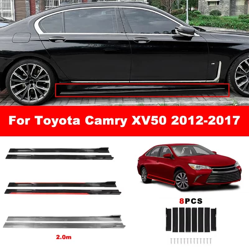 For Toyota Camry XV50 2012-2017 Car Side Skirt Splitters Extended Side Spoiler Sport Body Kit Bumper Lip Modified Parts 8Pcs