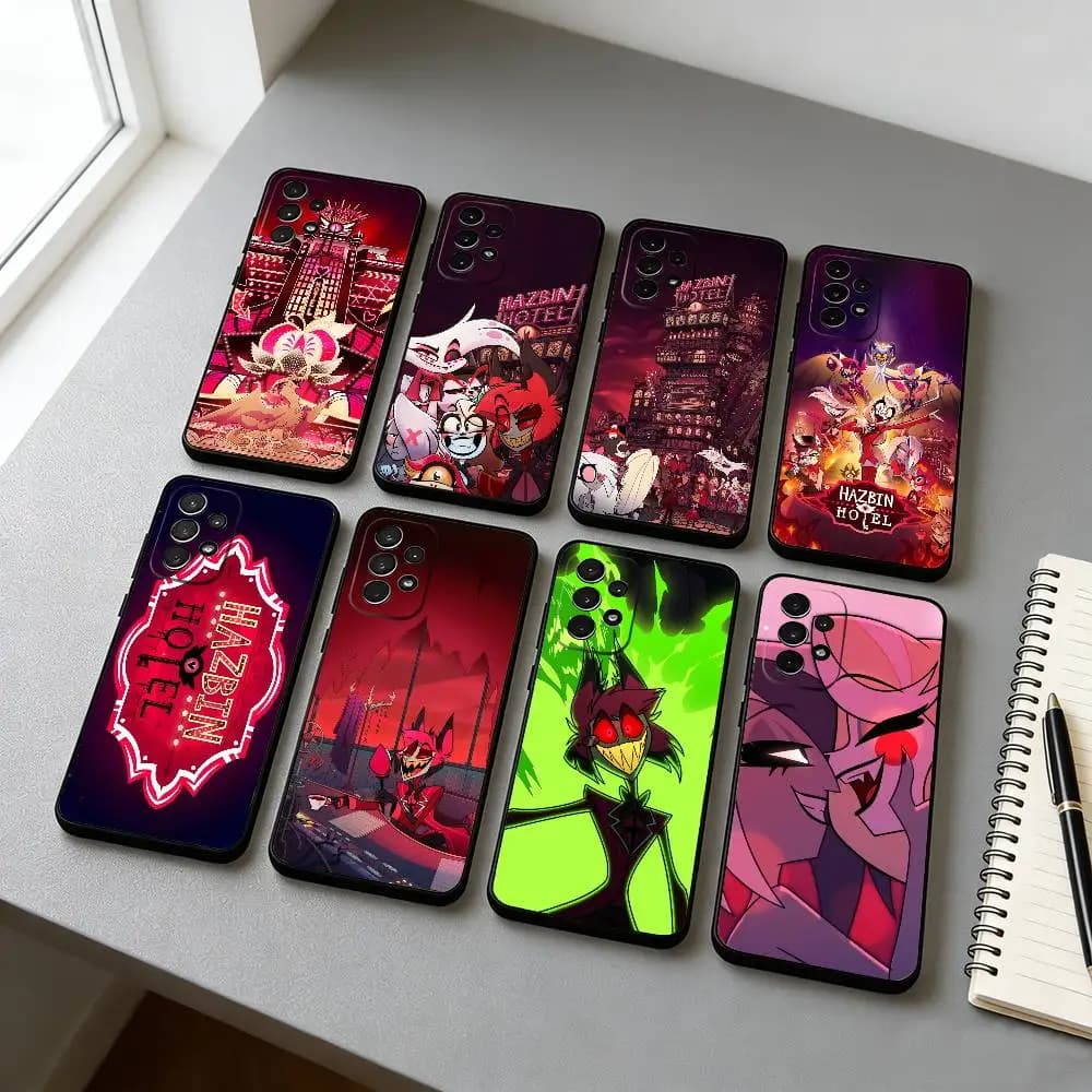 H-Hazbin H-Hotel  Phone Case For Samsung S25,S24,S21,S22,S23,S30,Ultra,S20,Plus,Fe,Lite,Note,10,Black Cover