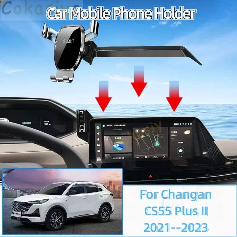 Car Mobile Phone Holder for Changan CS55 Plus II 2021~2023 Air Vent Cellphone Bracket Auto Smartphone Stand Gravity Accessories