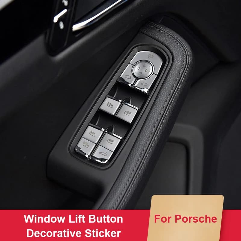 For Porsche Macan 2010-2024 Cayenne 2011-2017 Panamera 2010-2016 Car Window Lift Button Decorative Sticker Interior Modification