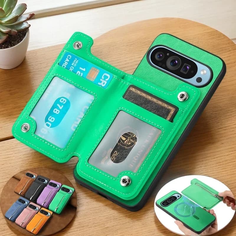 For Google Pixel 9 Pro XL/8A/8 Pro/7 Pro/7A With 2 In 1 Detachable Magnetic Wallet Card Cover