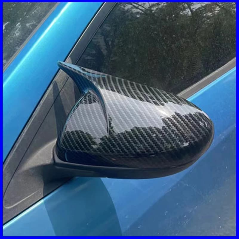 Car Styling For Mazda 2 Demio 2009-2014 Rearview Mirror Cover Caps Trim With Horn Decorative Frame Auto Accessories