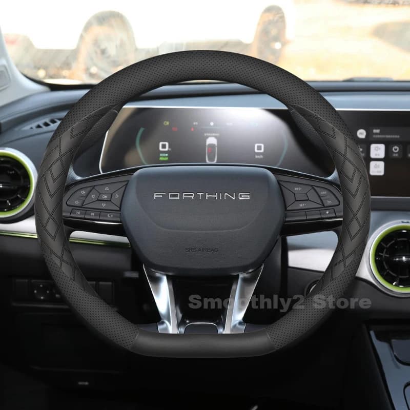 Leather Car Steering Wheel Cover For Dongfeng Forthing Friday EV T5 Evo 2023-2025 wear-resistant Auto Steering Wheel Accessories