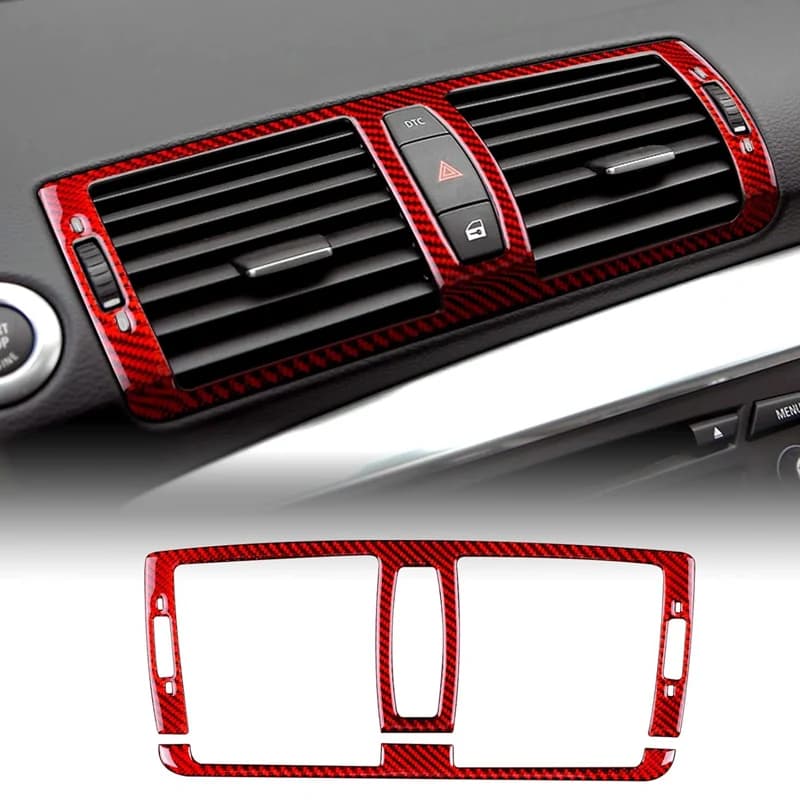 For BMW 1 Series E81 E82 E87 E88 2008-2013 Car Accessorie Carbon Fiber Stickers Car Central Air Outlet Trim Car Styling Decorati
