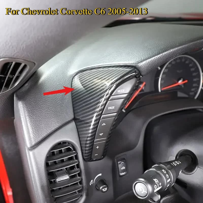 ABS Carbon Fiber For Chevrolet Corvette C6 2005-2013 Car Dashboard Adjustment Button Frame Cover Trim Sticker Car Accessories
