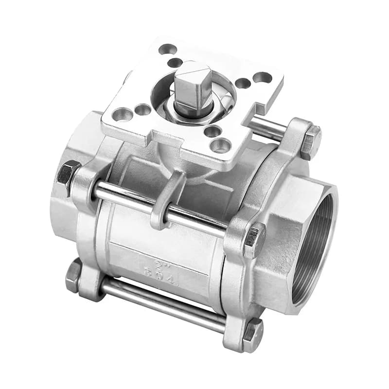 Stainless Steel 1000PSI High Platform Threaded Ball Valve 3pc SS304 Manual Power Customizable OEM for Water Media
