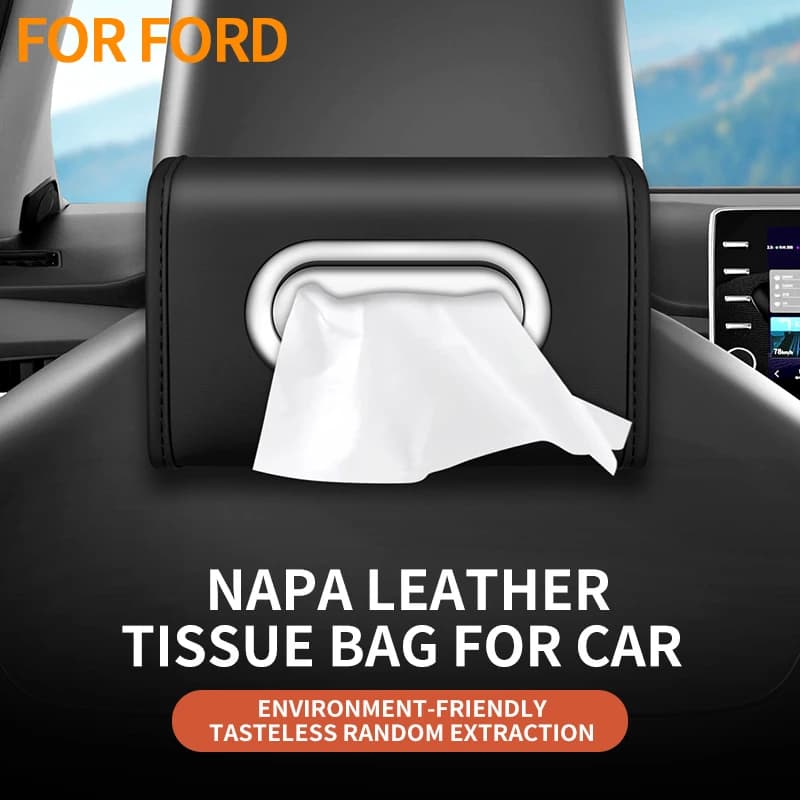For Ford Explorer Kuga Escape Edge Mondeo Focus Fiesta F150 Transit Car Tissue Box Suspension Type Bag Car Interior Accessories